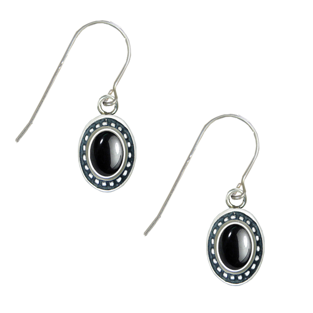 Sterling Silver Hematite Gemstone Drop Dangle Earrings